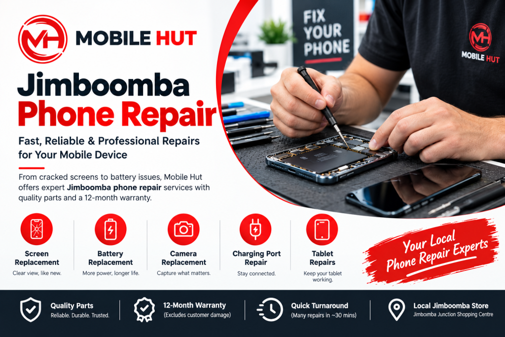 Jimboomba phone repair technician repairing a smartphone at Mobile Hut